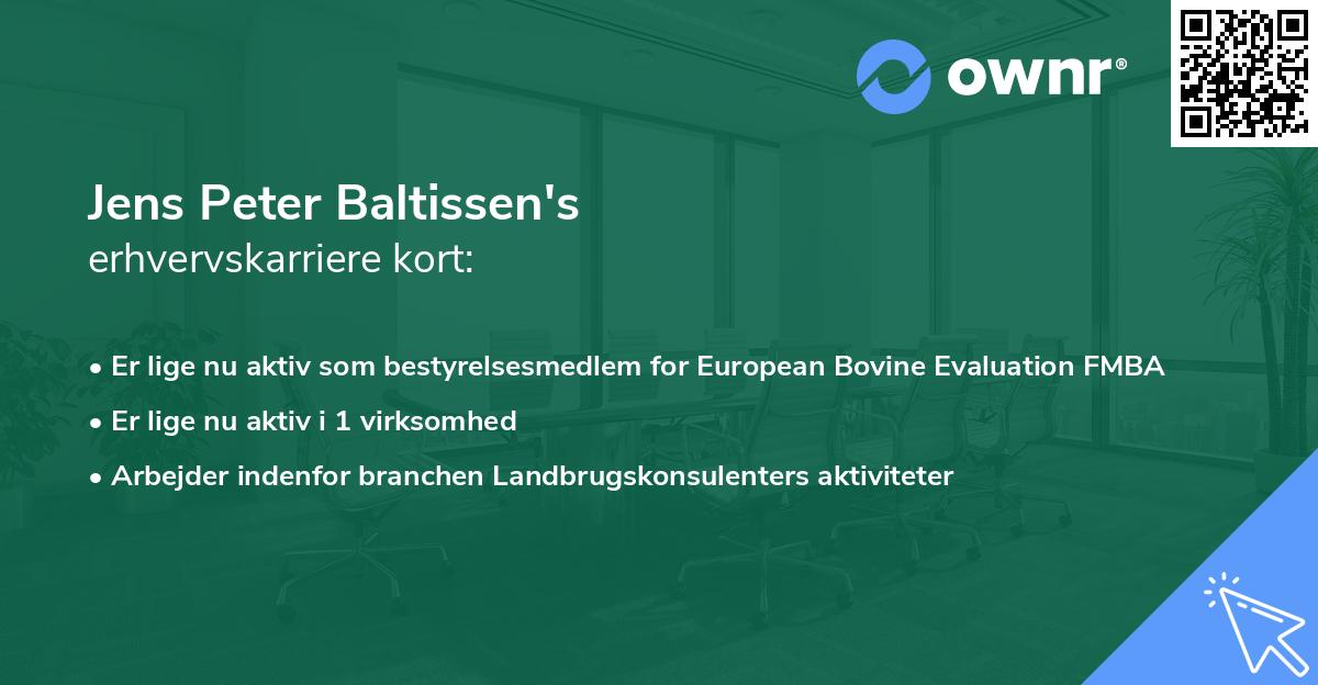 Jens Peter Baltissen's erhvervskarriere kort