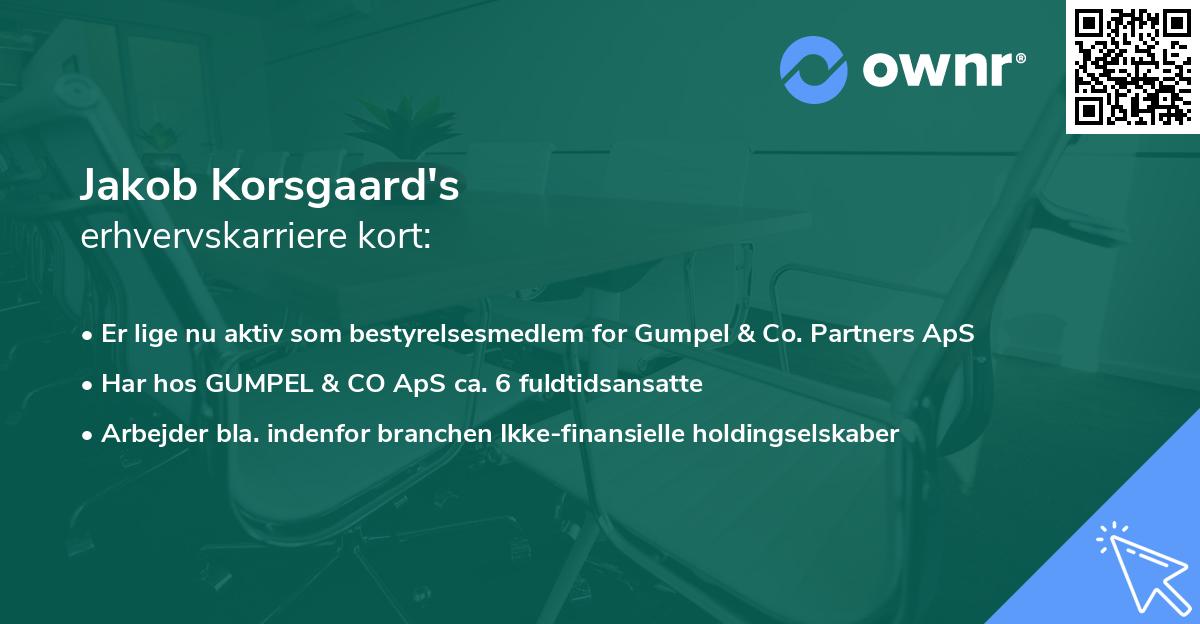 Jakob Korsgaard's erhvervskarriere kort
