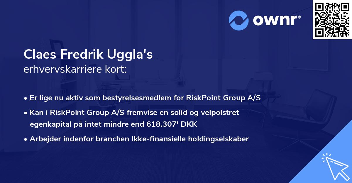 Claes Fredrik Uggla's erhvervskarriere kort