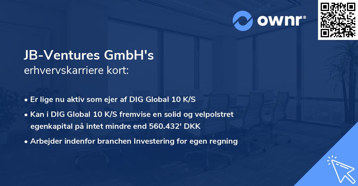 JB-Ventures GmbH's erhvervskarriere kort
