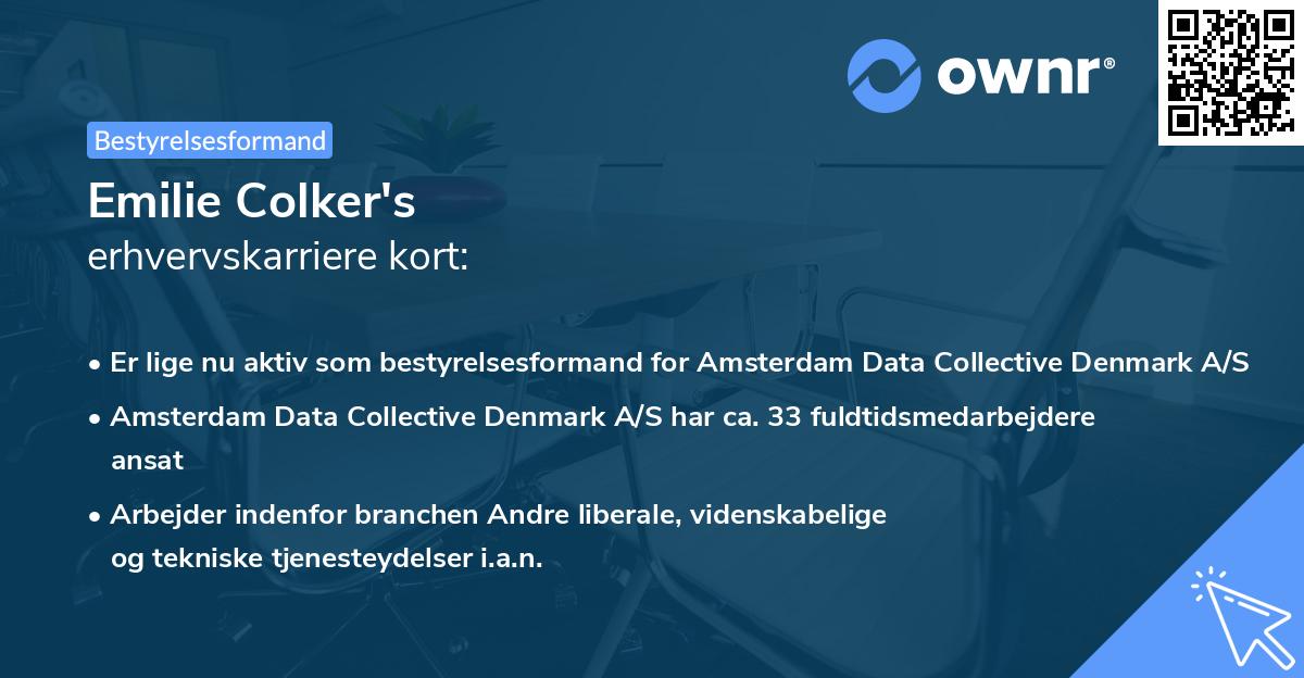 Emilie Colker's erhvervskarriere kort
