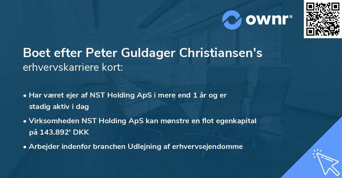 Boet efter Peter Guldager Christiansen's erhvervskarriere kort