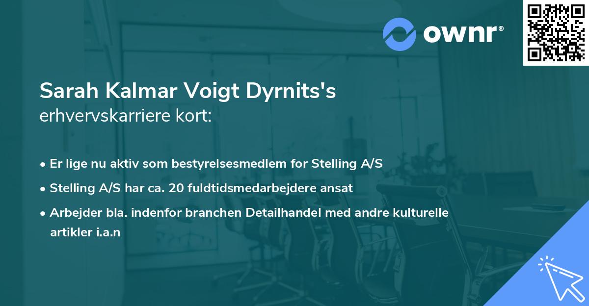 Sarah Kalmar Voigt Dyrnits's erhvervskarriere kort
