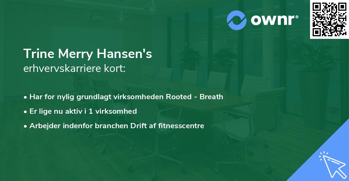 Trine Merry Hansen's erhvervskarriere kort