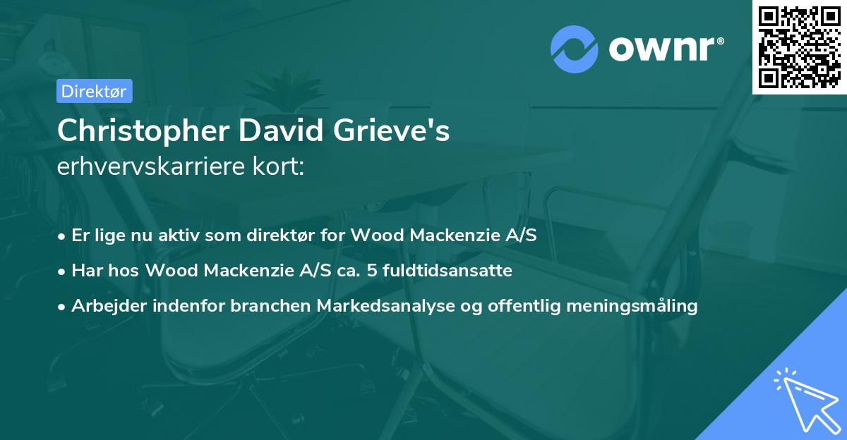 Christopher David Grieve's erhvervskarriere kort