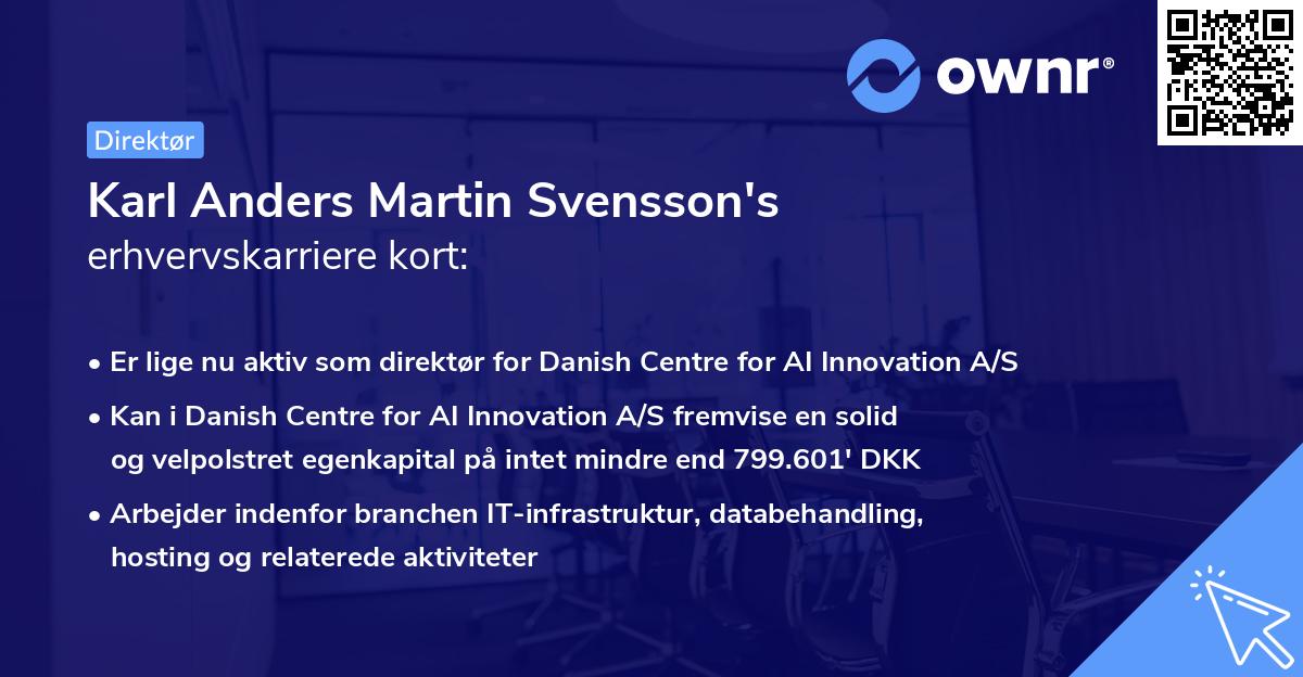 Karl Anders Martin Svensson's erhvervskarriere kort