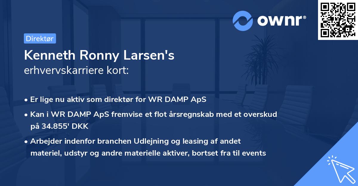 Kenneth Ronny Larsen's erhvervskarriere kort