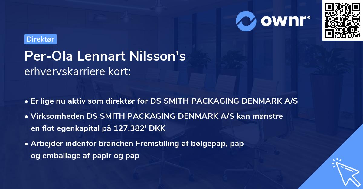 Per-Ola Lennart Nilsson's erhvervskarriere kort