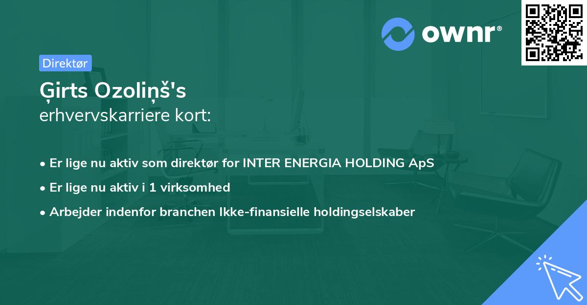 Ģirts Ozoliņš's erhvervskarriere kort