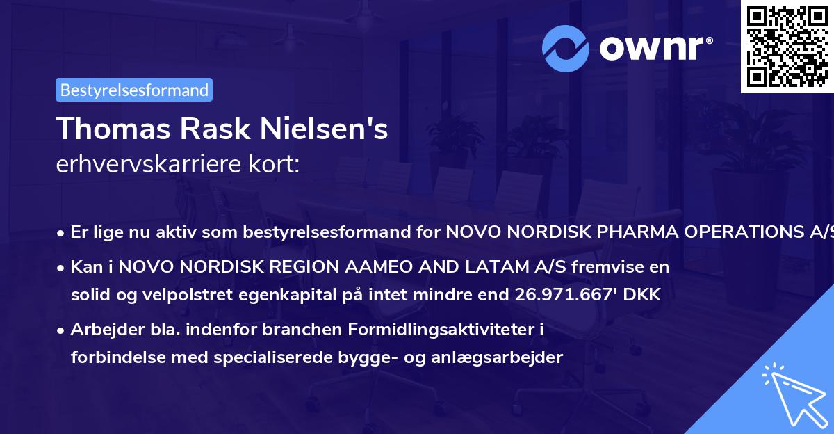 Thomas Rask Nielsen's erhvervskarriere kort