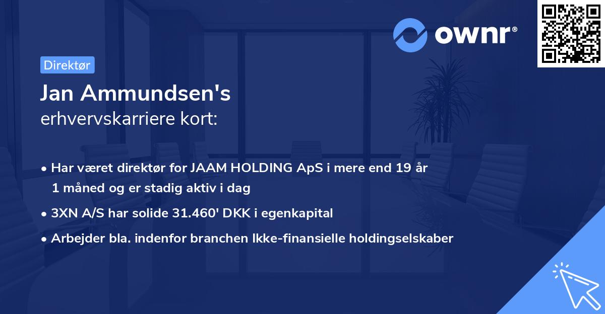 Jan Ammundsen's erhvervskarriere kort