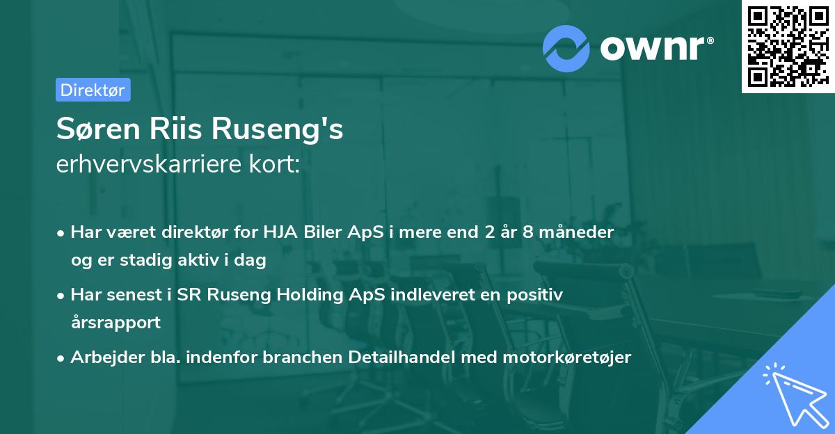 Søren Riis Ruseng's erhvervskarriere kort
