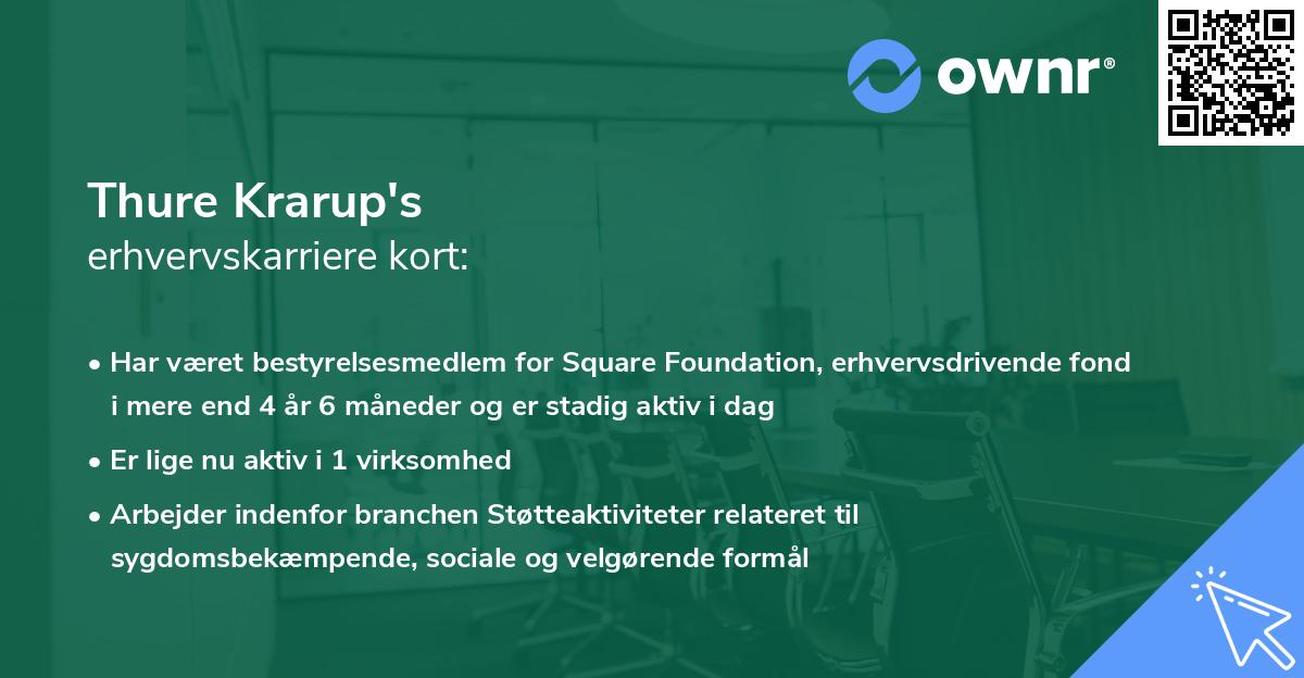 Thure Krarup's erhvervskarriere kort