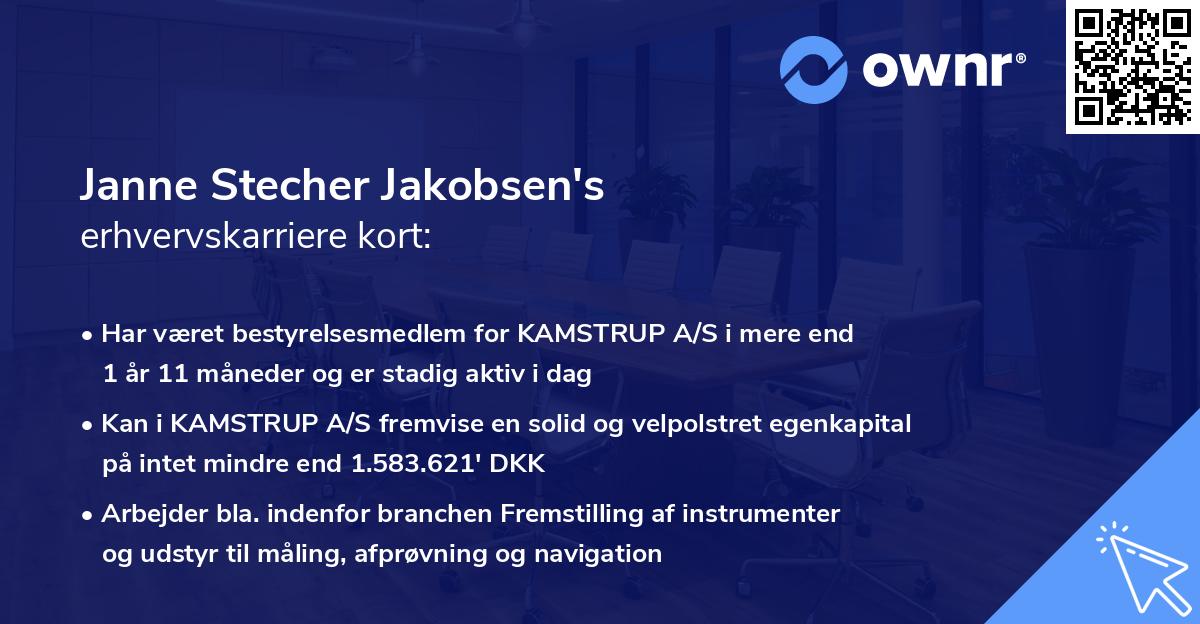 Janne Stecher Jakobsen's erhvervskarriere kort