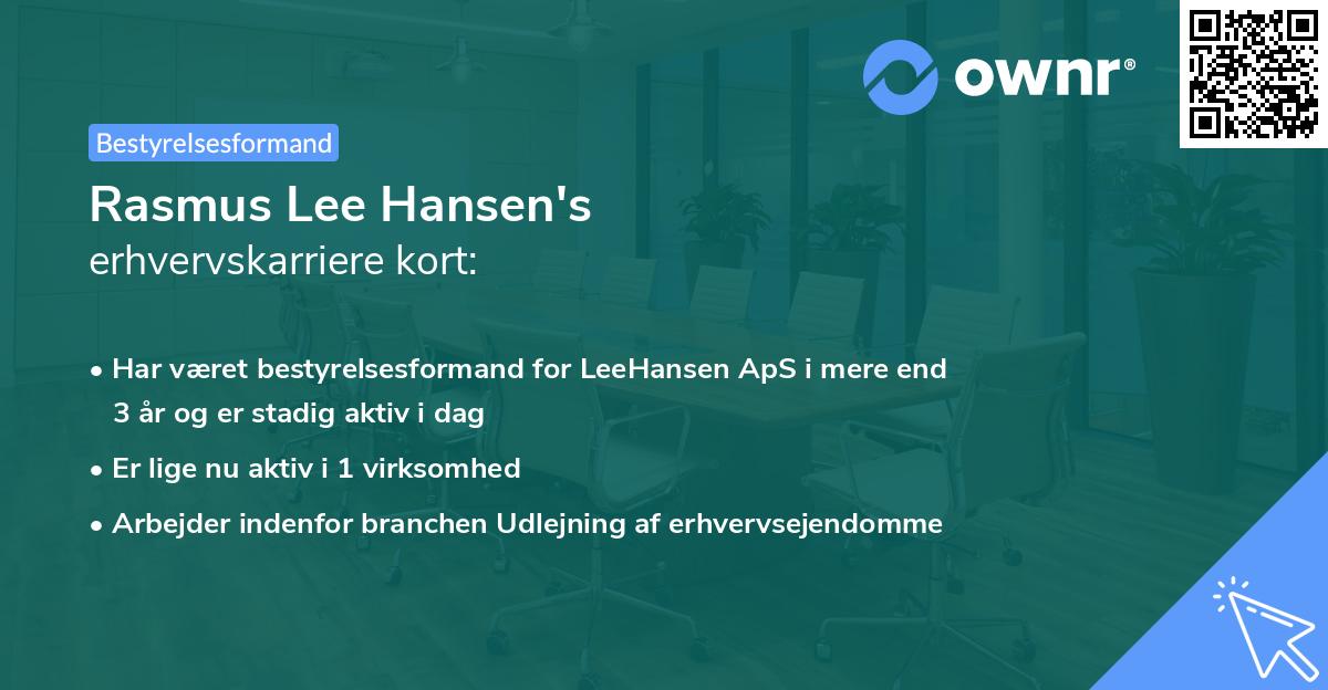 Rasmus Lee Hansen's erhvervskarriere kort