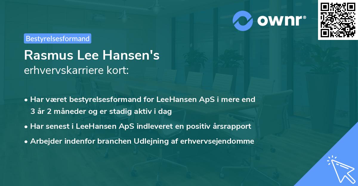 Rasmus Lee Hansen's erhvervskarriere kort