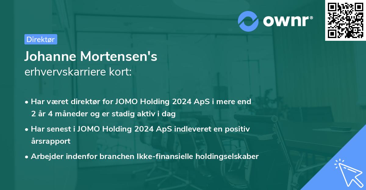 Johanne Mortensen's erhvervskarriere kort