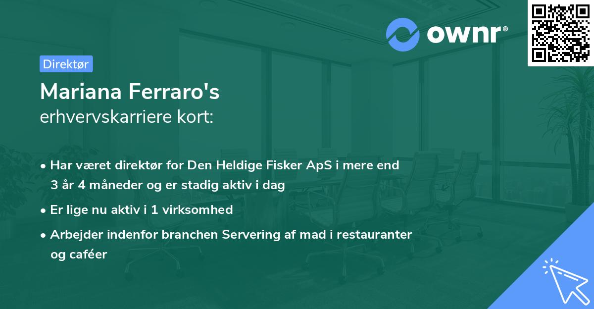 Mariana Ferraro's erhvervskarriere kort