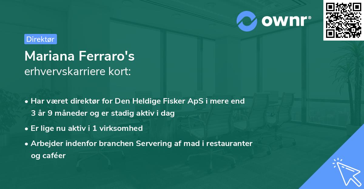 Mariana Ferraro's erhvervskarriere kort