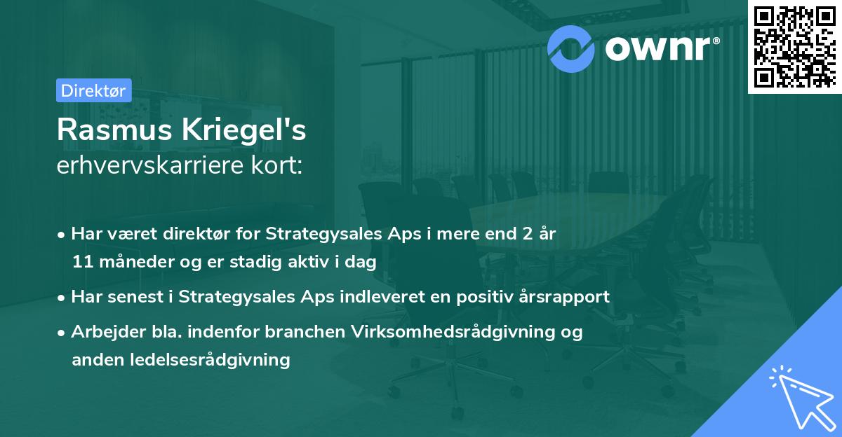 Rasmus Kriegel's erhvervskarriere kort