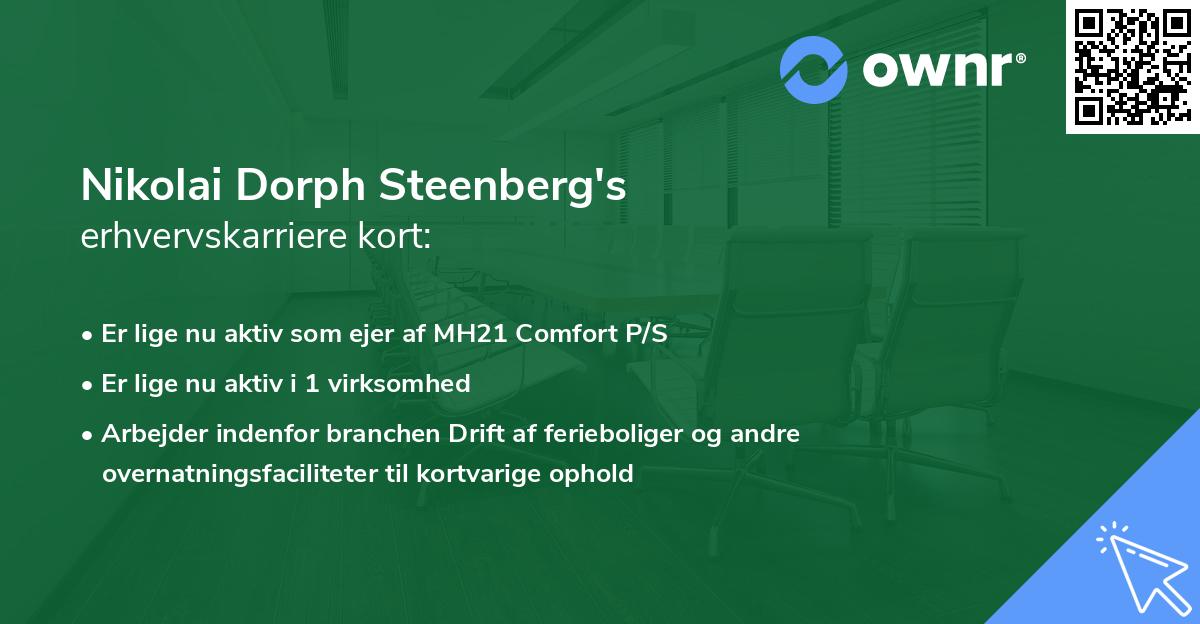 Nikolai Dorph Steenberg's erhvervskarriere kort