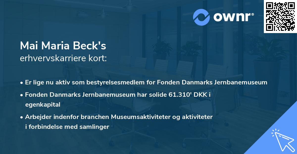 Mai Maria Beck's erhvervskarriere kort