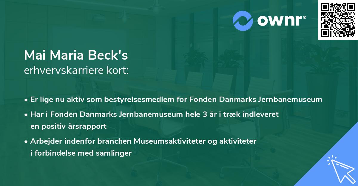 Mai Maria Beck's erhvervskarriere kort