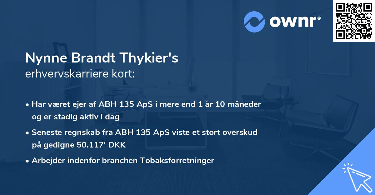 Nynne Brandt Thykier's erhvervskarriere kort