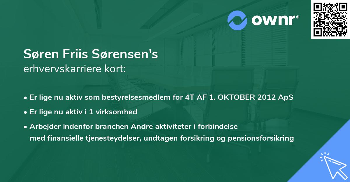 Søren Friis Sørensen's erhvervskarriere kort