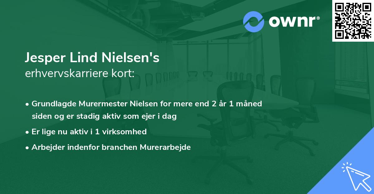 Jesper Lind Nielsen's erhvervskarriere kort