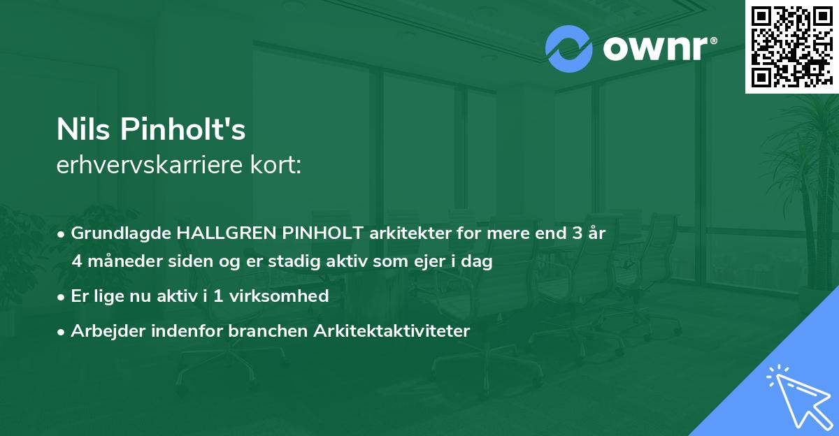 Nils Pinholt's erhvervskarriere kort
