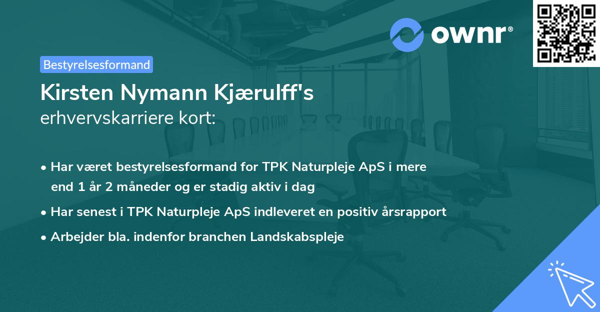 Kirsten Nymann Kjærulff's erhvervskarriere kort