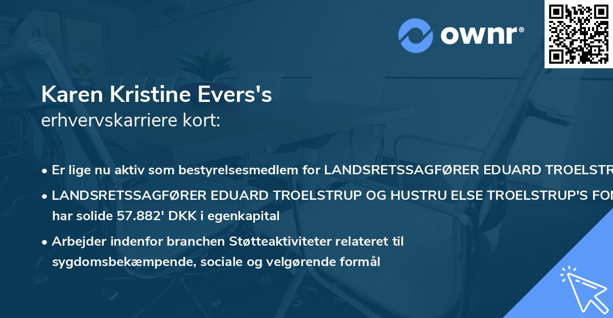 Karen Kristine Evers's erhvervskarriere kort