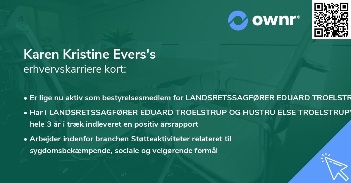 Karen Kristine Evers's erhvervskarriere kort