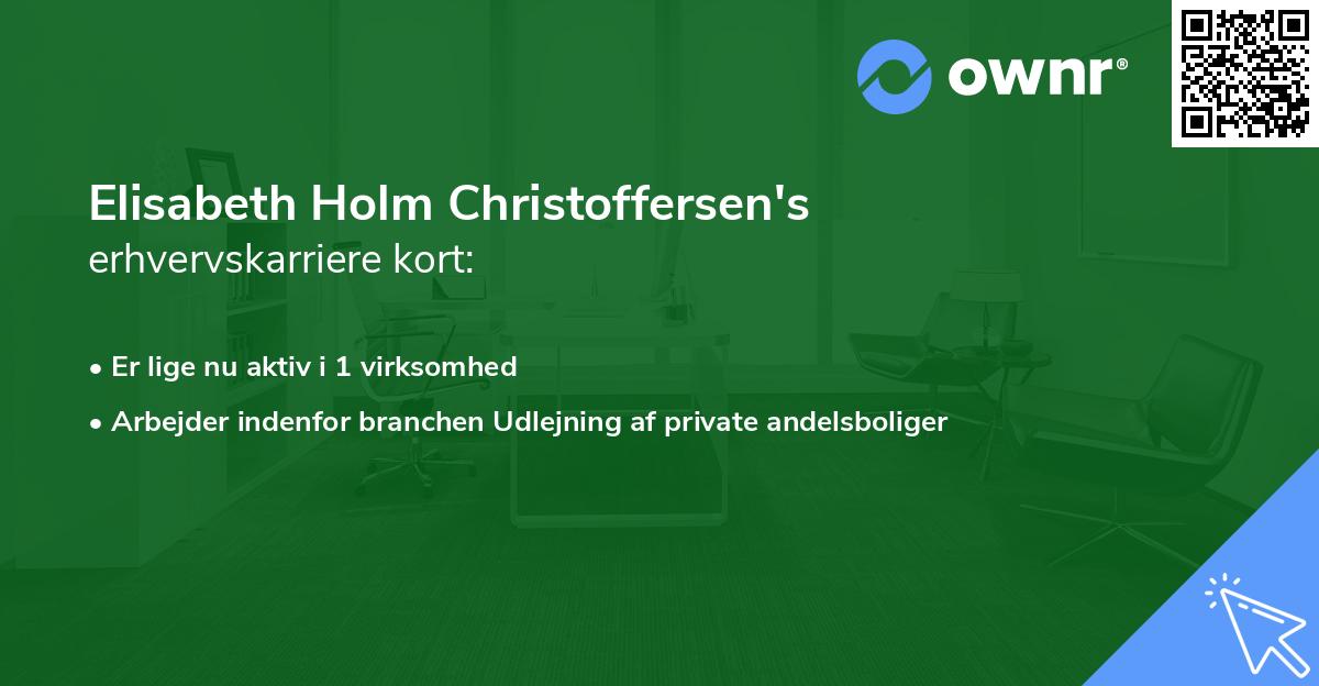 Elisabeth Holm Christoffersen's erhvervskarriere kort