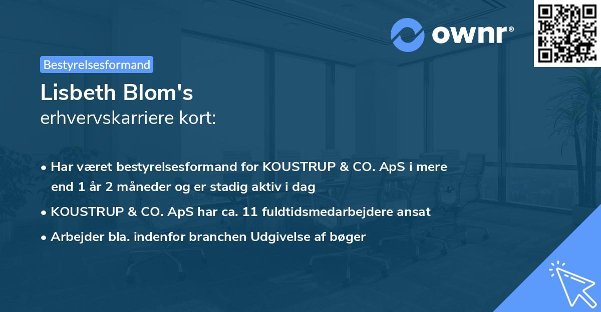 Lisbeth Blom's erhvervskarriere kort