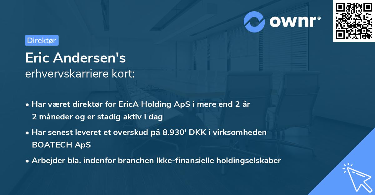 Eric Andersen's erhvervskarriere kort