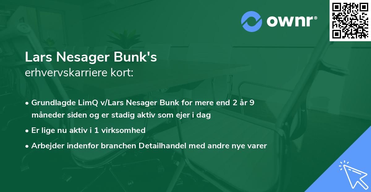 Lars Nesager Bunk's erhvervskarriere kort