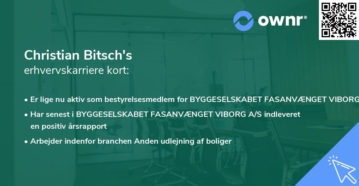 Christian Bitsch's erhvervskarriere kort