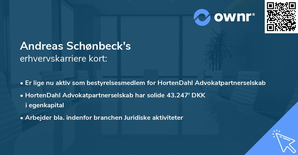 Andreas Schønbeck's erhvervskarriere kort