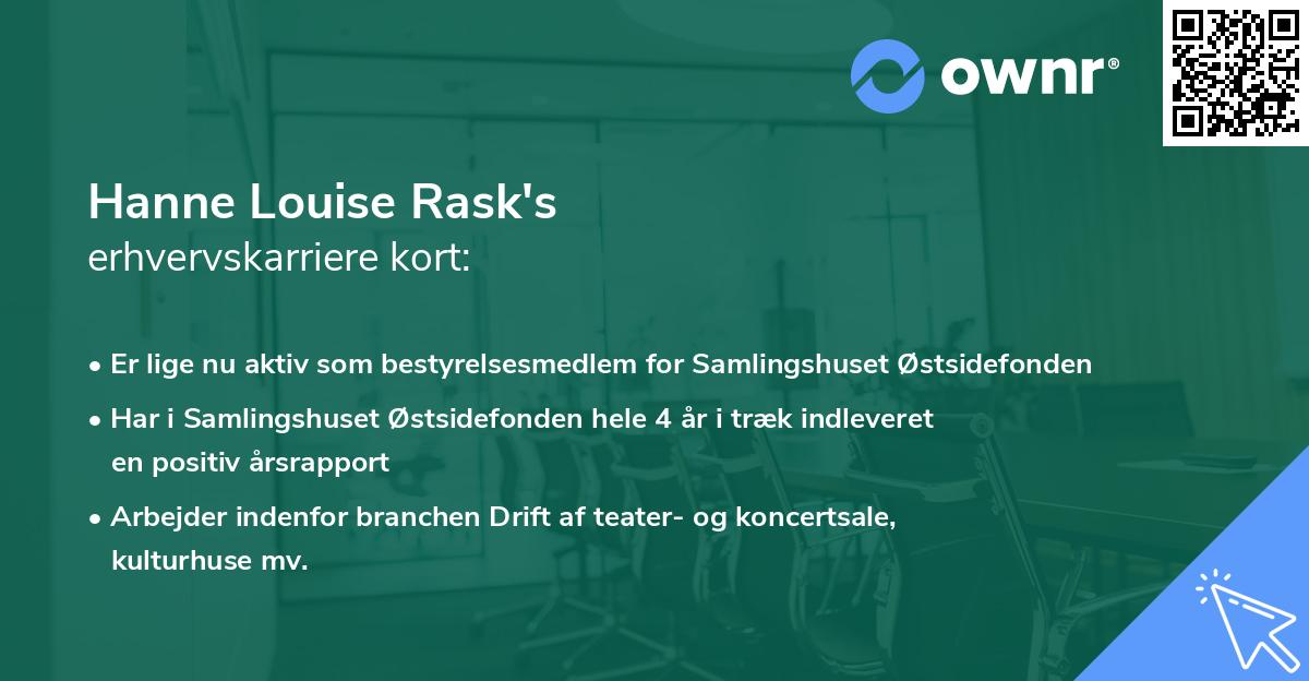Hanne Louise Rask's erhvervskarriere kort