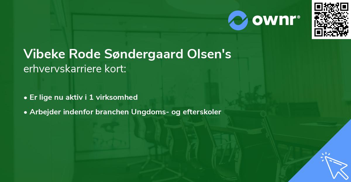 Vibeke Rode Søndergaard Olsen's erhvervskarriere kort