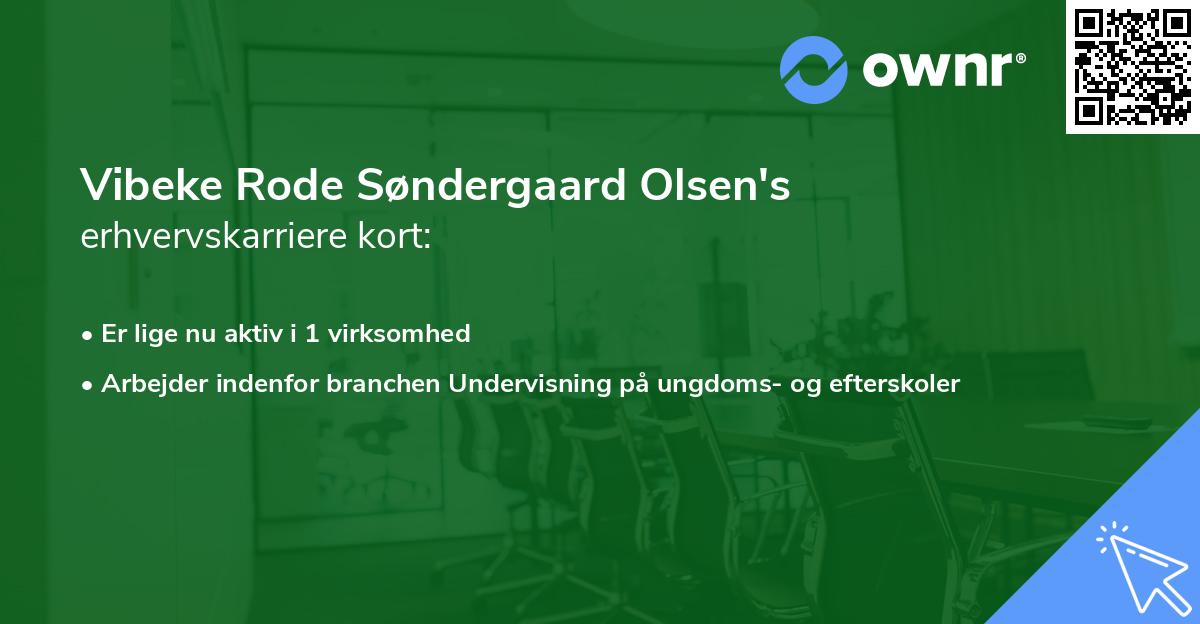 Vibeke Rode Søndergaard Olsen's erhvervskarriere kort