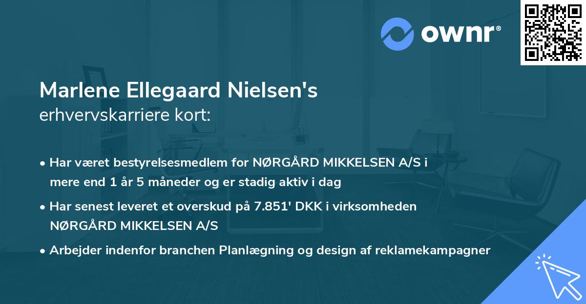 Marlene Ellegaard Nielsen's erhvervskarriere kort