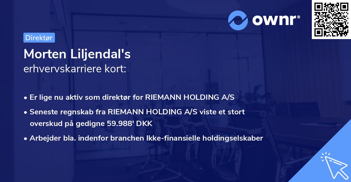 Morten Liljendal's erhvervskarriere kort