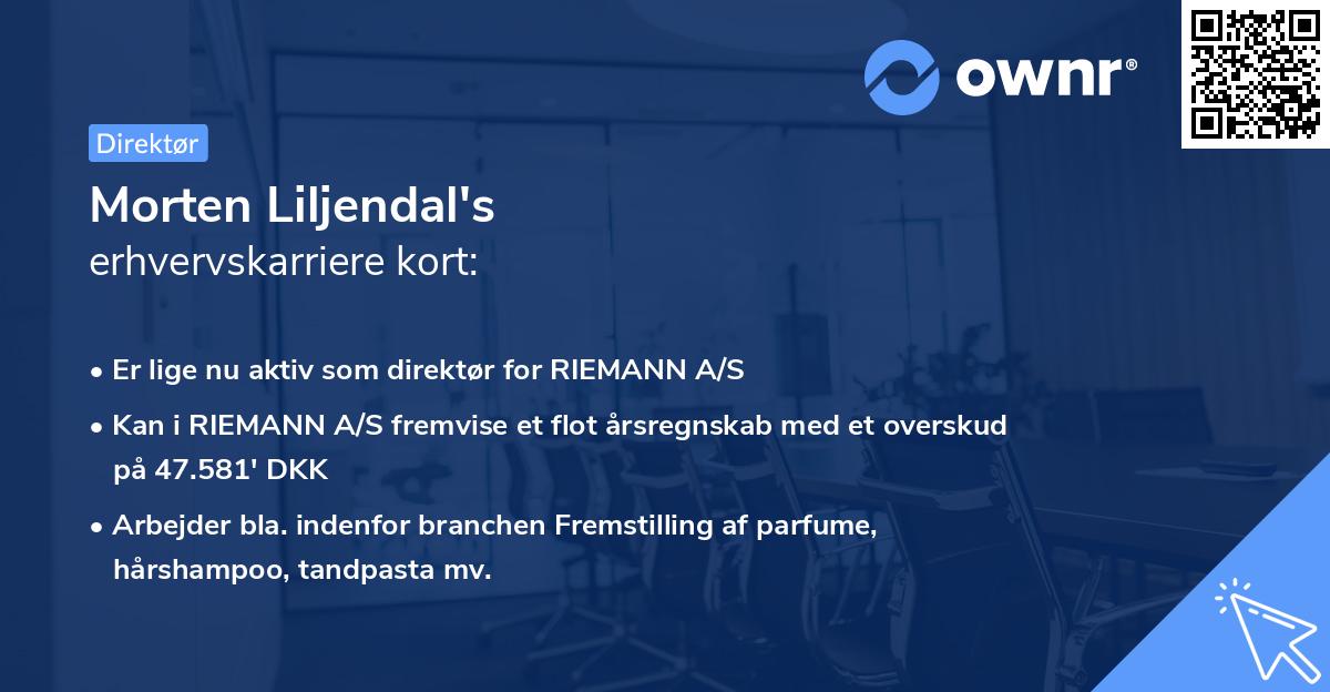 Morten Liljendal's erhvervskarriere kort