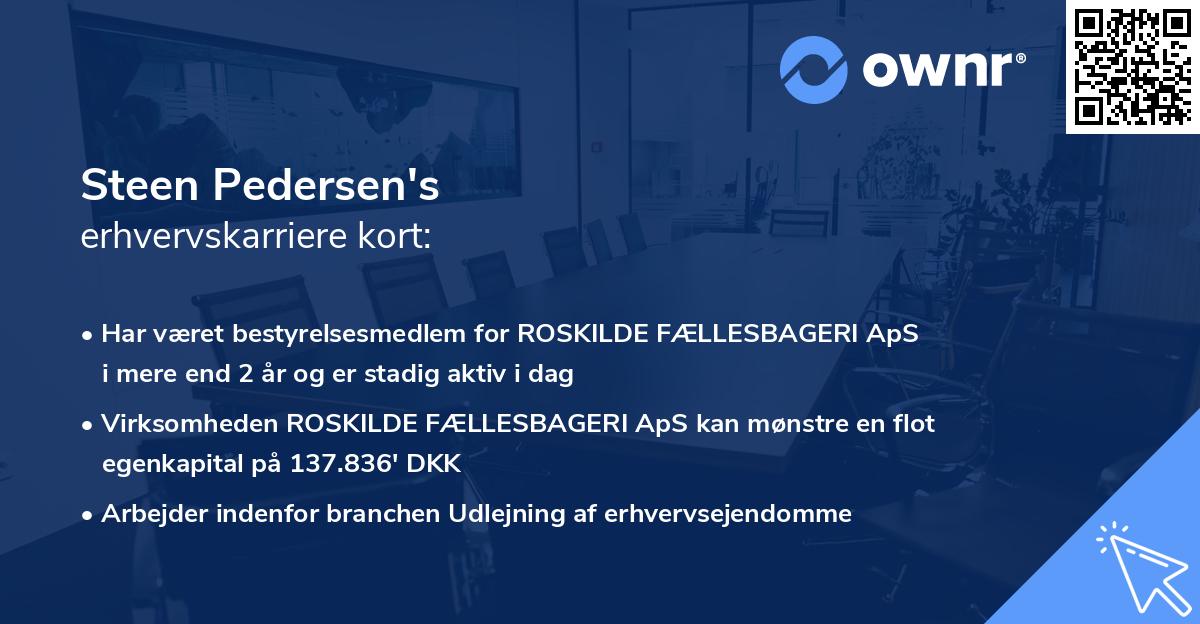 Steen Pedersen's erhvervskarriere kort
