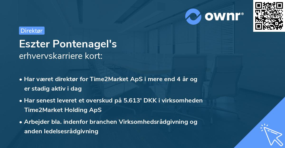 Eszter Pontenagel's erhvervskarriere kort