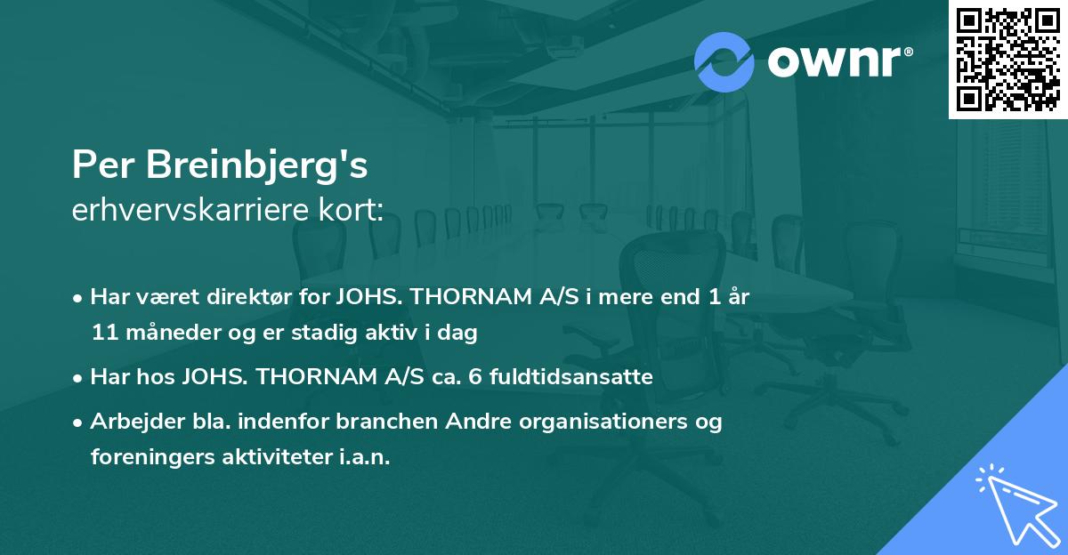 Per Breinbjerg's erhvervskarriere kort