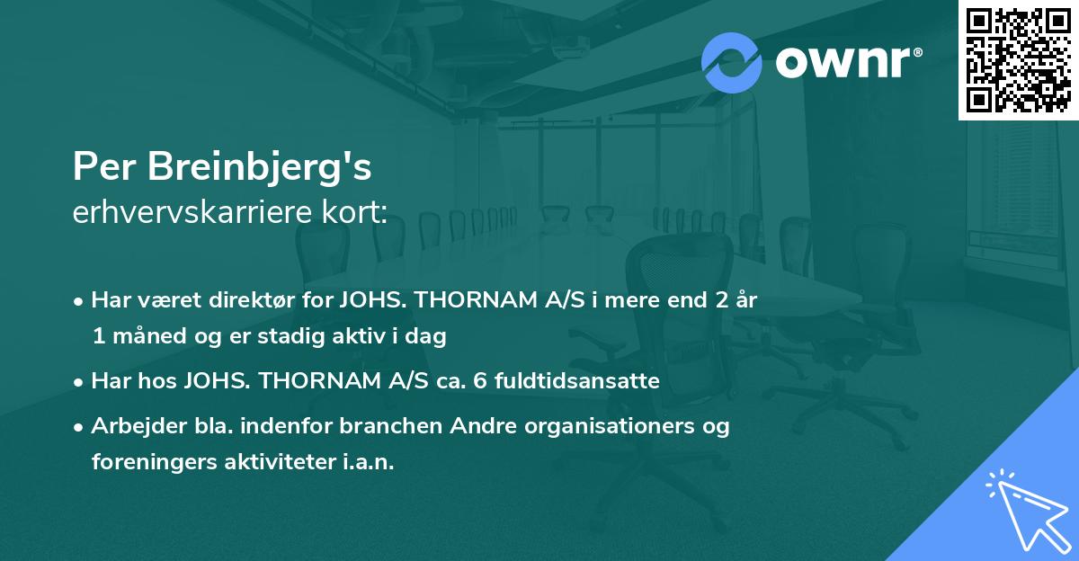 Per Breinbjerg's erhvervskarriere kort